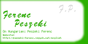 ferenc peszeki business card